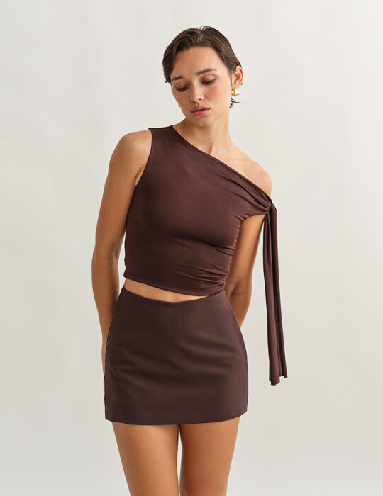 One-shoulder τοπ με δέσιμο