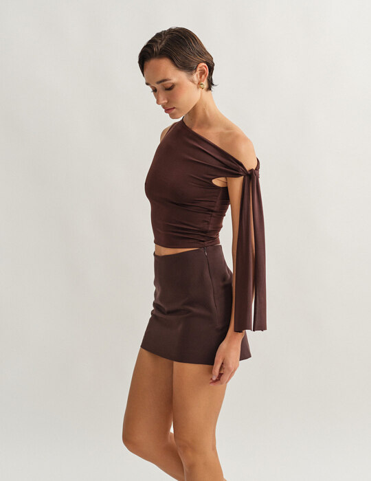 One-shoulder τοπ με δέσιμο
