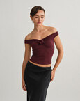 Off-shoulder τοπ με λεπτομέρεια λουλούδι