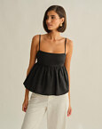 Γυναικεία λινή μπλούζα peplum