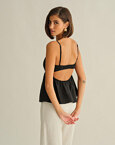 Γυναικεία λινή μπλούζα peplum