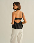 Γυναικεία λινή μπλούζα peplum