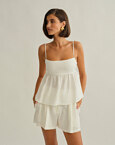 Γυναικεία λινή μπλούζα peplum