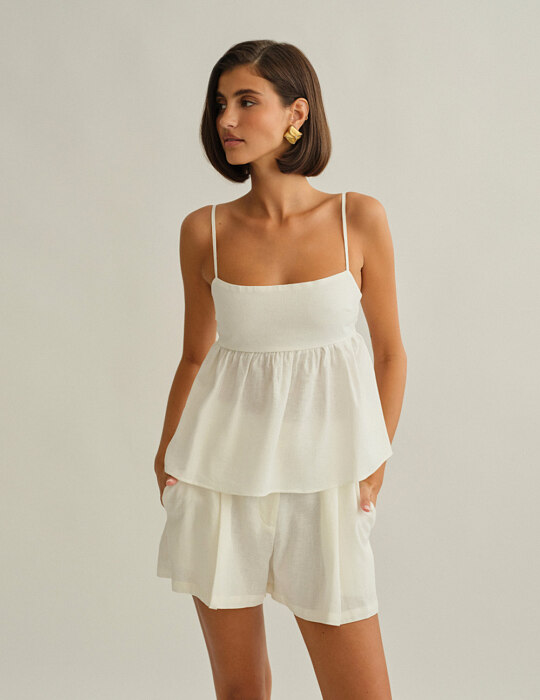 Γυναικεία λινή μπλούζα peplum