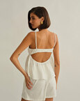 Γυναικεία λινή μπλούζα peplum