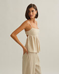 Γυναικεία λινή μπλούζα peplum