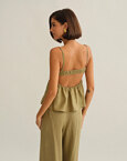 Γυναικεία λινή μπλούζα peplum