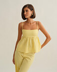 Γυναικεία λινή μπλούζα peplum