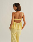Γυναικεία λινή μπλούζα peplum