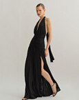 Maxi halter φόρεμα με σούρες