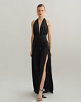 Maxi halter φόρεμα με σούρες