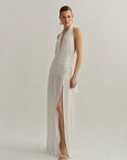 Maxi halter φόρεμα με σούρες