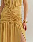 Maxi halter φόρεμα με σούρες