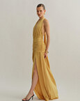 Maxi halter φόρεμα με σούρες