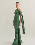 One-shoulder maxi φόρεμα με δέσιμο