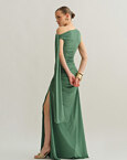 One-shoulder maxi φόρεμα με δέσιμο