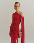 One-shoulder maxi φόρεμα με δέσιμο