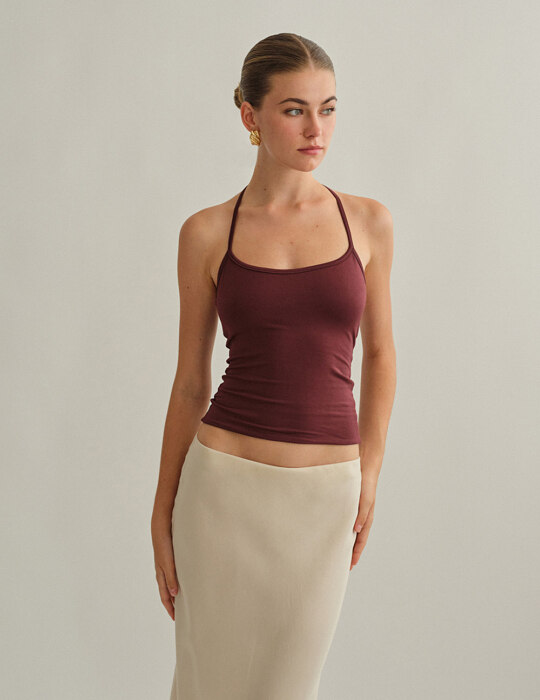 Halter τοπ με δέσιμο bamboo