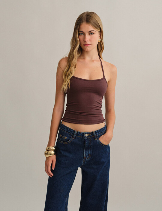 Halter τοπ με δέσιμο bamboo