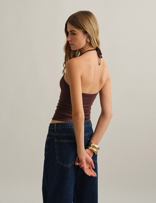 Halter τοπ με δέσιμο bamboo