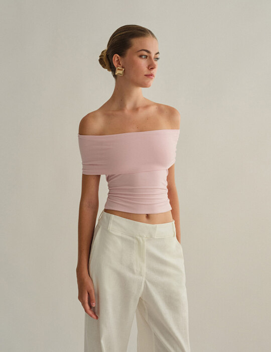 Off-shoulder bamboo τοπ με δέσιμο στην πλάτη