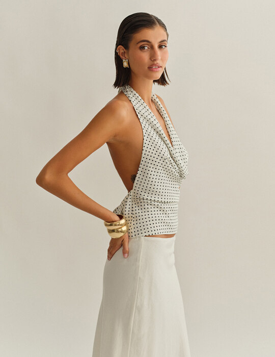 Polka dots ντραπέ τοπ