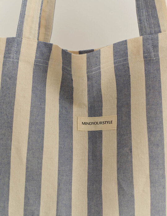Ριγέ τσάντα θαλάσσης από καραβόπανο