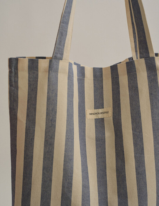 Ριγέ tote bag από καραβόπανο