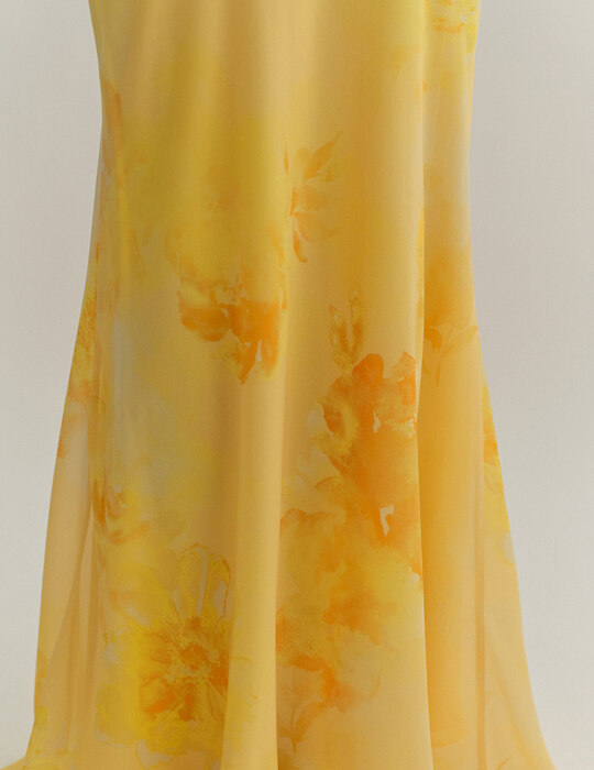 Εμπριμέ μακριά φούστα με λάστιχο και floral print