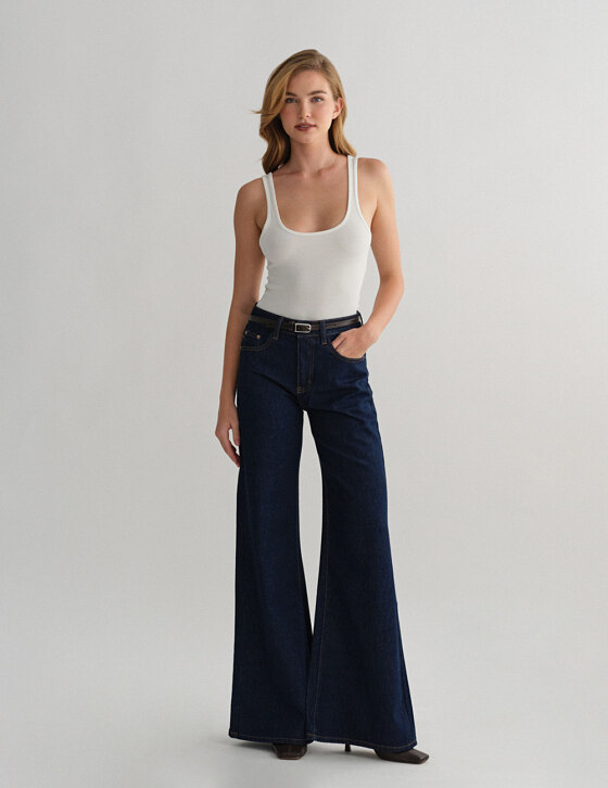 Τζιν παντελόνι wide-leg