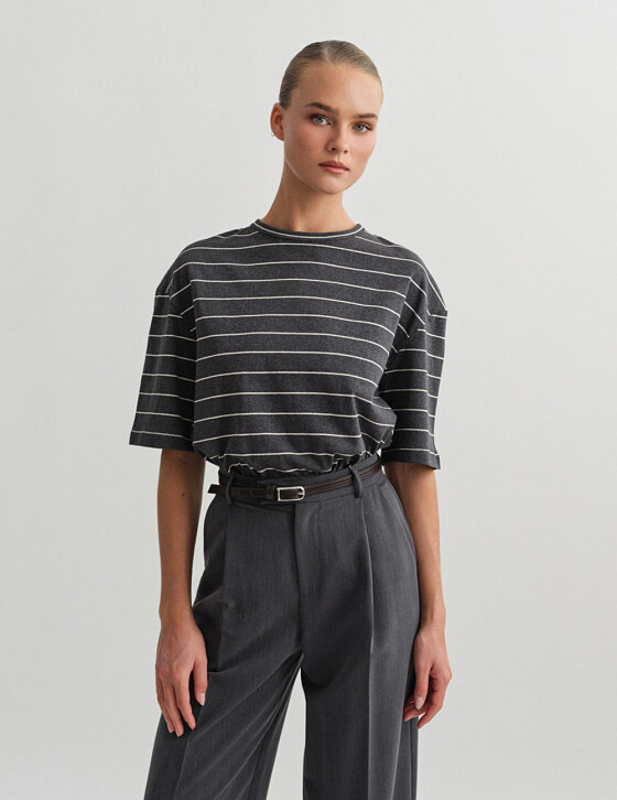 Oversized ριγέ t-shirt